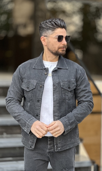 کت جین ذغالی تیره 595