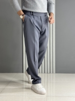 شلوار نیم بگ مازراتی کمر انگلیسی طوسی ( قد 105 سانت ، پشت کمر کش )