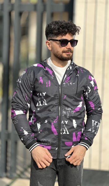 سویشرت فانتزی مشکی بنفش