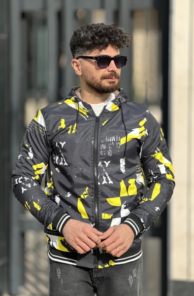 سویشرت فانتزی مشکی زرد