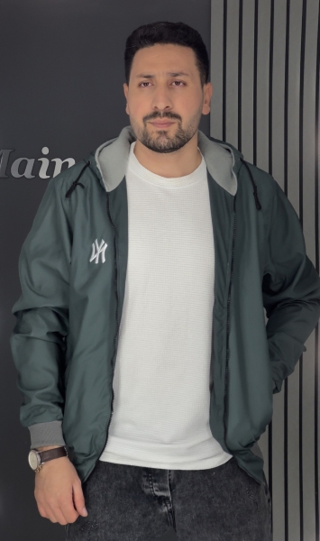 کاپشن بادگیر داخل خز سبز