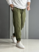 شلوار جاگر میله ای سبز ( قد 100 سانت )