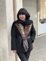 کاپشن امبردی یقه پلنگی