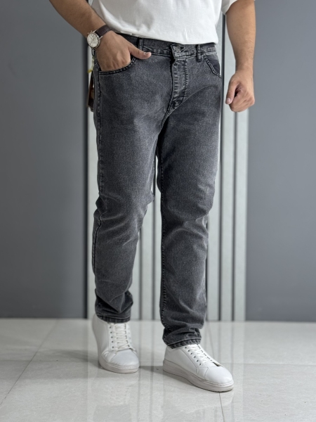 شلوار مردانه جین راسته طوسی