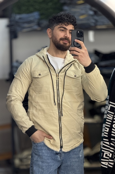 کاپشن کتان کرم