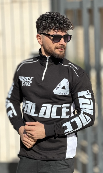 دورس نیم زیپ طرح place مشکی