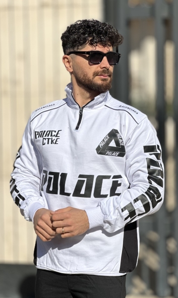 دورس نیم زیپ طرح place سفید