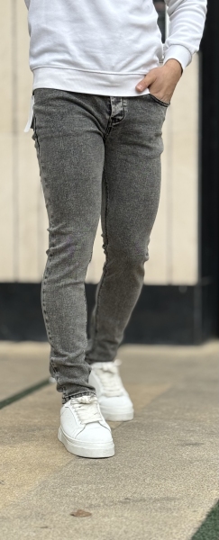 جین فیت طوسی تیره زاپ کم395