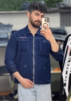 کت جین آبی زیپدار