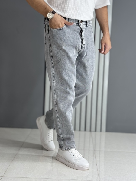 شلوار مردانه مام فیت طوسی