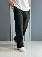 شلوار بگ استایل کتان نیل سبز تیره ( کمر کش /قد 105 سانت )