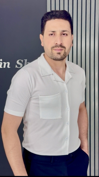 پیراهن مردانه پنبه یقه انگلیسی سفید