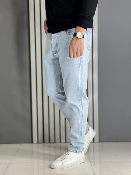 شلوار مردانه مام فیت کلاسیک یخی