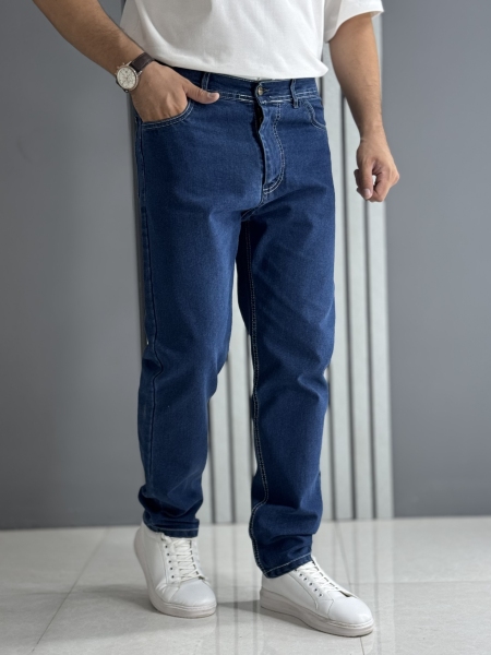 شلوار جین راسته مردانه آبی تیره