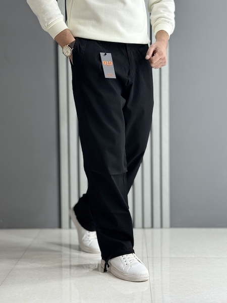 شلوار بگ کتان مشکی ( قد 107 سانت / پشت کمر کش )