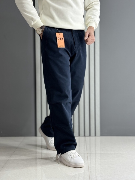 شلوار بگ کتان سرمه ای ( قد 105 سانت / پشت کمر کش )