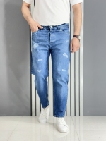 شلوار مردانه مام فیت آبی