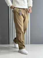 شلوار بگ کتان نسکافه ای ( قد 107 سانت / پشت کمر کش )