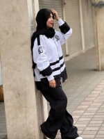 مانتو پایین راه راه سفید