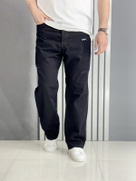 شلوار مردانه جین بگ مشکی زاپدار
