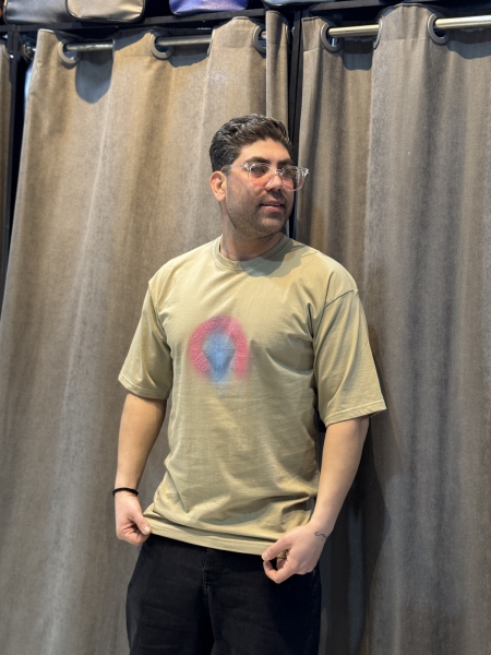 تیشرت دورس دو نخه 100/100پنبه کرم باکلاس