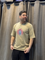 تیشرت دورس دو نخه 100/100پنبه کرم باکلاس