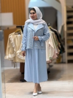 ست کت دامن شانتون راه راه