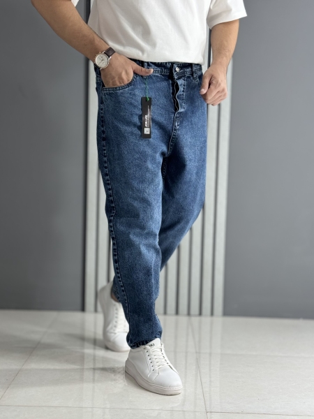 شلوار مام فیت آبی ( قد 100 سانت )