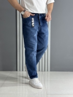 شلوار مام فیت آبی تیره ( قد 100 سانت )