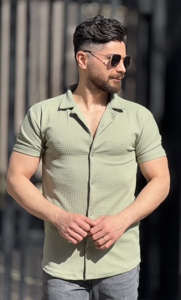 پیراهن مراکشی پارچه بیسکویتی سبز