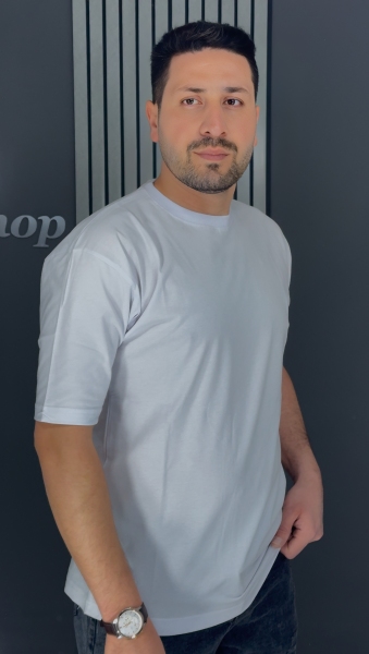 تیشرت نخ پنبه بیسیک سفید