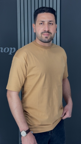 تیشرت بیسیک نخ پنبه کرم