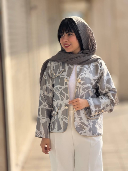 کت ژاکارد جیب مغزی