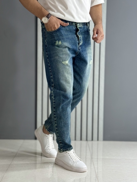 شلوار مام فیت آبی ( قد 100 سانت )