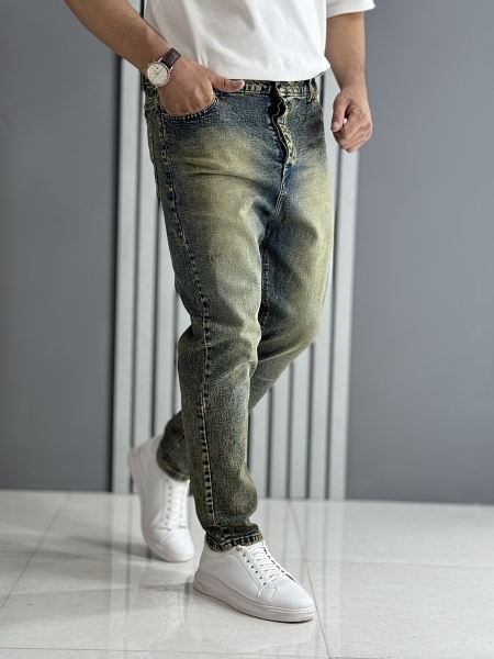 شلوار مام فیت شست زرد