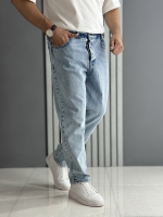 شلوار مام فیت آبی ( قد 100 سانت )