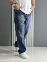 شلوار جین نیم بگ آبی ( قد 110 سانت )