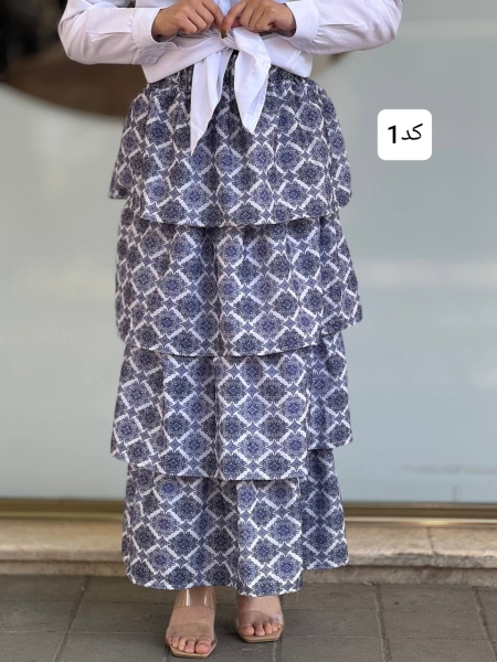 دامن 4 طبقه گلدار