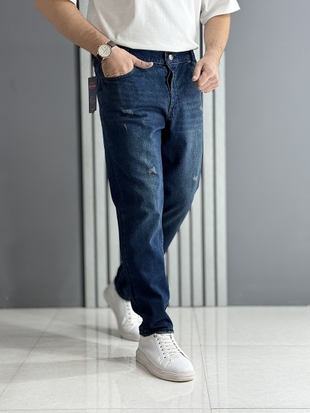 شلوار مام فیت آبی تیره ( قد 100 سانت )