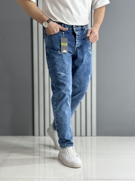 شلوار مام فیت آبی ( قد 100 سانت )