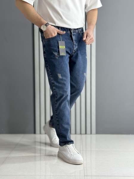 شلوار مام فیت آبی تیره ( قد 100سانت )