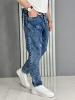 شلوار مام فیت آبی ( قد 100 سانت )