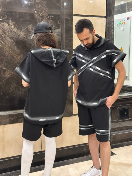 ست تیشرت شلوارک کلاهدار