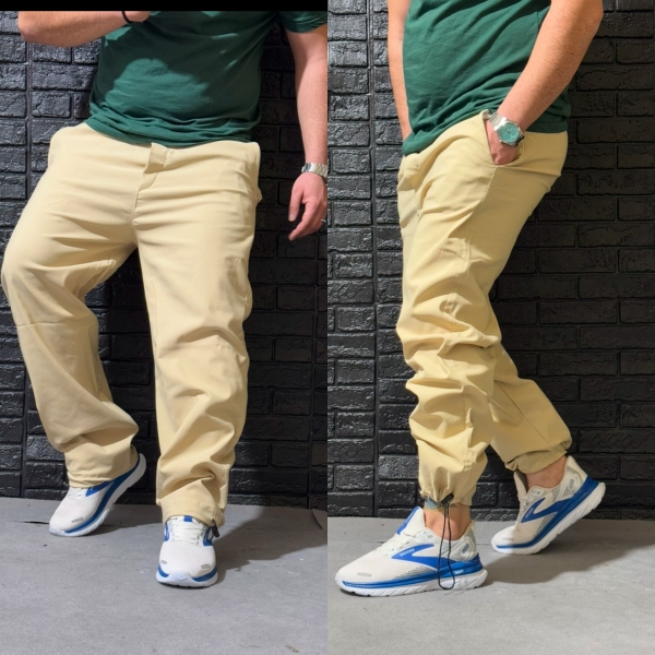 شلوار اسلش فول بگ پارجه درجه یک (کرم روشن)