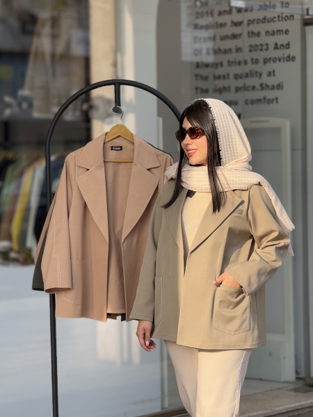 کت کتان رو دوخت2جیب