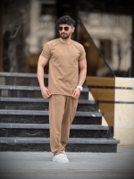 ست مراکشی تیشرت شلوار نسکافه ایی