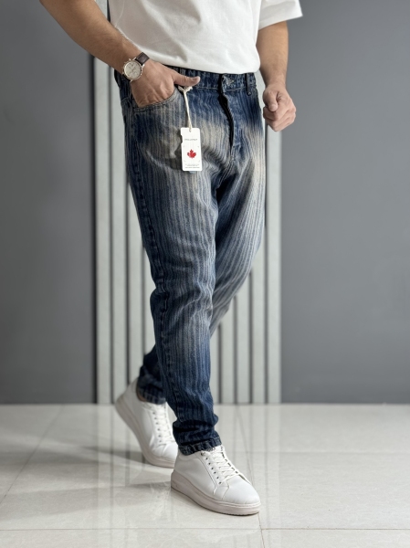 شلوار مام فیت آبی کاستوم ( قد 100 سانت )