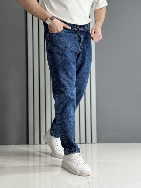 شلوار مام فیت آبی ( قد 100 سانت )