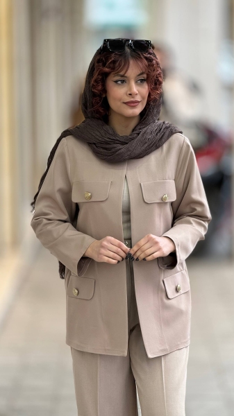 کت 4جیب دکمه طلایی مازراتی