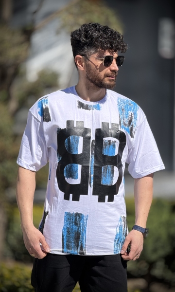 تیشرت چاپی بلن سفید